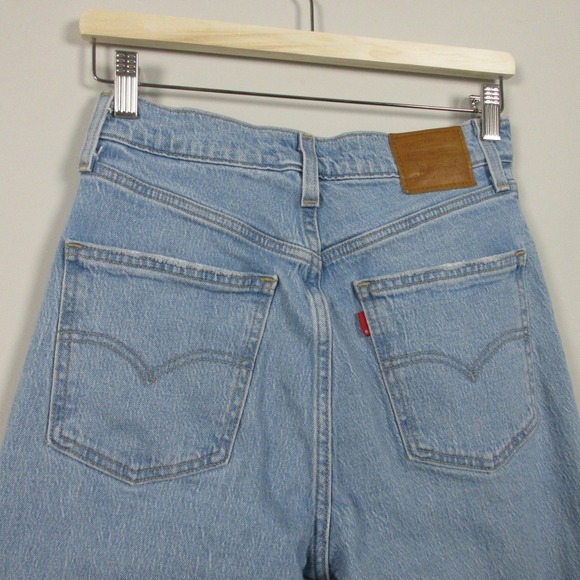 Levi's 70s High Flare Jeans Women 27 Blue Denim Cotton Distressed Vtg Retro 748 - Picture 3 of 15